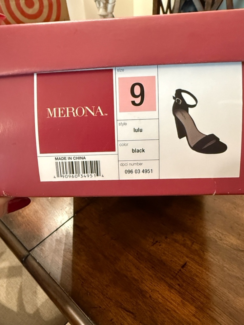 Merona Black Lulu Ankle-Strap Block Heel Sandals